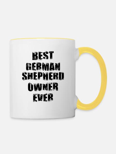 Bester Schäferhund Besitzer - Tasse zweifarbig - Weiß/Gelb