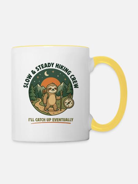 Langsame und stetige Wandergruppe - Tasse zweifarbig - Weiß/Gelb