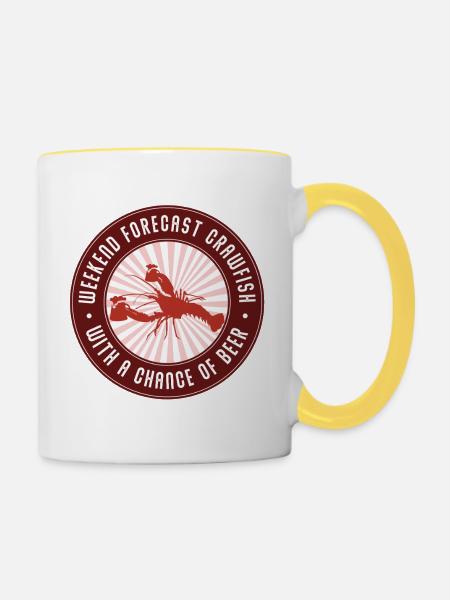 Crawfish Weekend Bierchance - Tasse zweifarbig - Weiß/Gelb