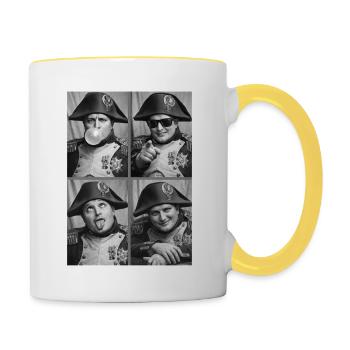 Napoleon Fratzenspiel Collage - Tasse zweifarbig - Weiß/Gelb - Rechts