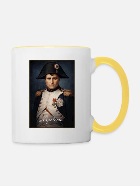 Napoleon Portrait Militäruniform - Tasse zweifarbig - Weiß/Gelb