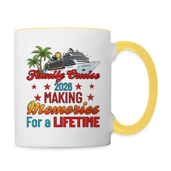 Family Cruise 2026 Vacation Trip Cruising - Contrasting Mug - white/yellow - Right