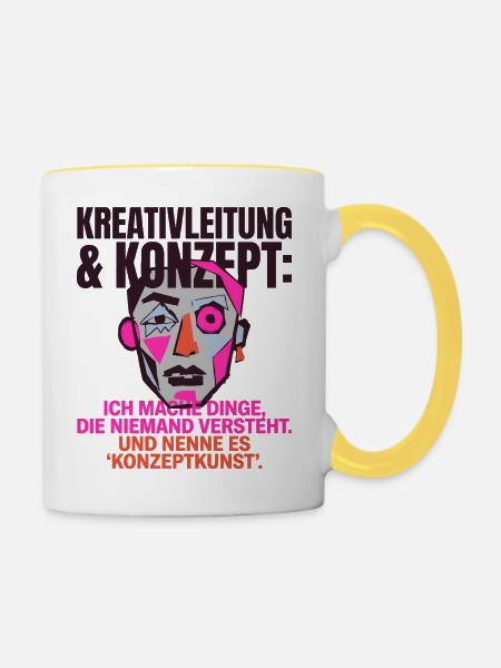 Brutalismus Truth Architektur Design - Tasse zweifarbig - Weiß/Gelb