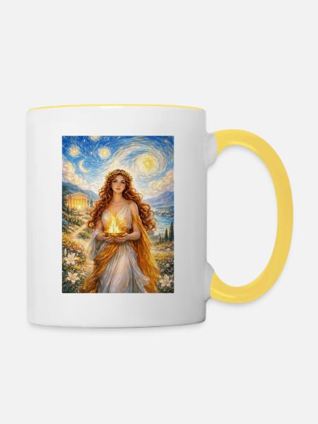 Hestia Sternennacht - Tasse zweifarbig - Weiß/Gelb