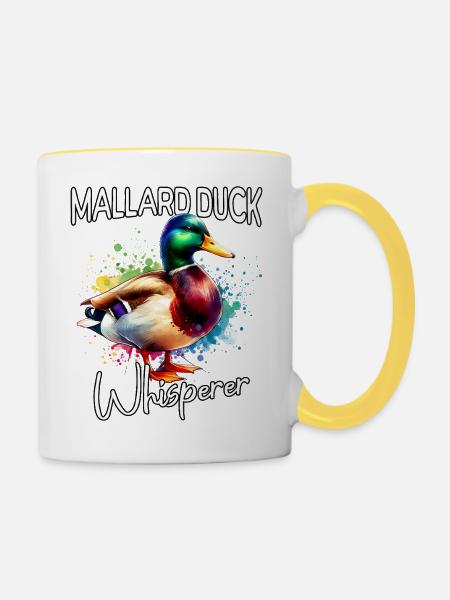 Stockente Flüsterer - Tasse zweifarbig - Weiß/Gelb