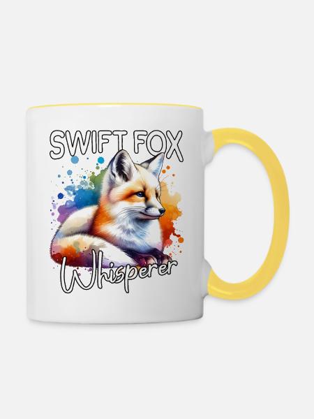 Swiftfuchs Flüsterer - Tasse zweifarbig - Weiß/Gelb