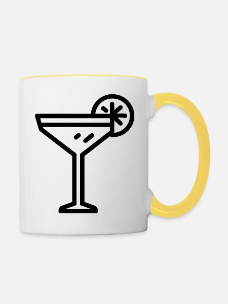 Cocktail - Tasse zweifarbig - Weiß/Gelb