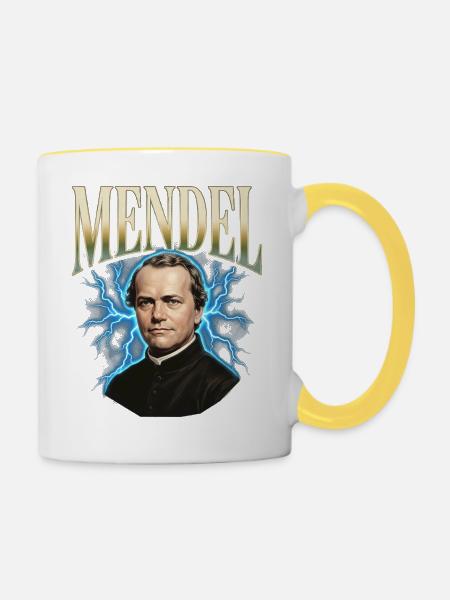 Gregor Mendel Donner - Tasse zweifarbig - Weiß/Gelb