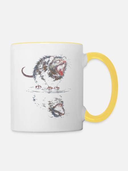 Wasserotter Brüller - Tasse zweifarbig - Weiß/Gelb