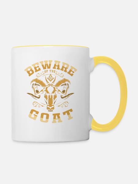 Illuminati Freimaurer - Tasse zweifarbig - Weiß/Gelb