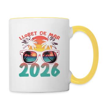 Lloret De Mar 2026 - Tasse zweifarbig - Weiß/Gelb - Rechts