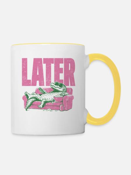 LATER Alligator Lounge - Tasse zweifarbig - Weiß/Gelb
