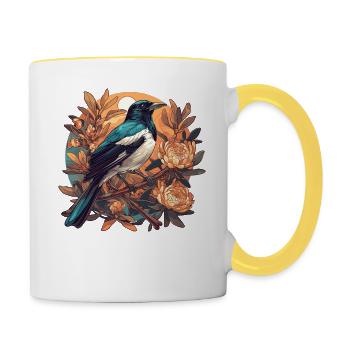 Elstern Elster - Tasse zweifarbig - Weiß/Gelb - Rechts