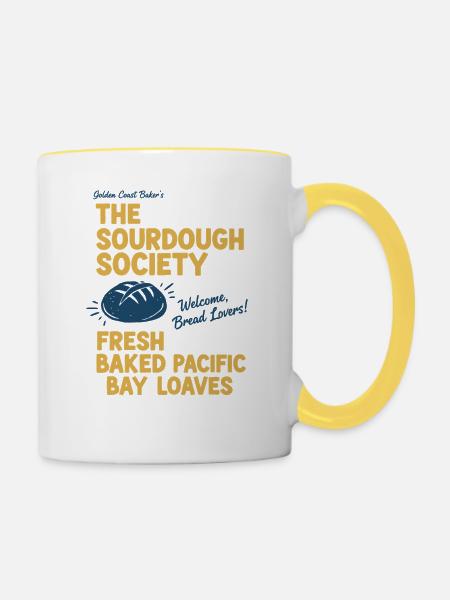 Sauerteigbrot-Backbäcker-Gesellschaft - Tasse zweifarbig - Weiß/Gelb