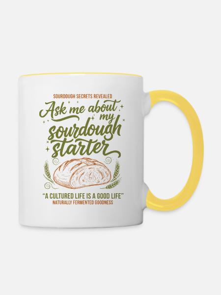 Sauerteigbrot-Backer-Bäcker-Ära - Tasse zweifarbig - Weiß/Gelb