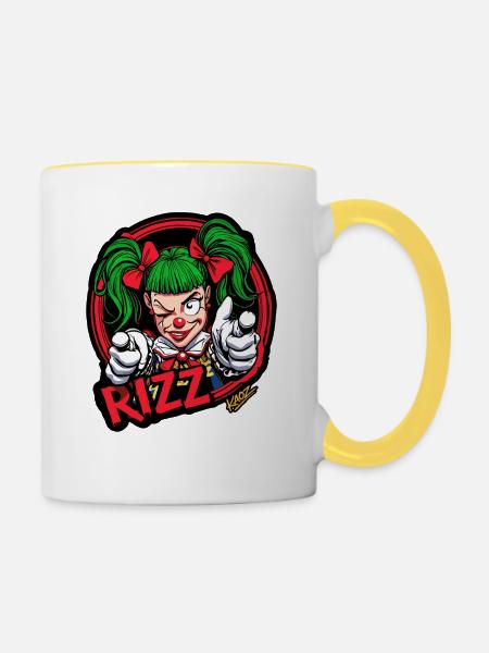 Rizz Clown Neon Pop - Tasse zweifarbig - Weiß/Gelb