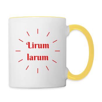 Lirumlarum Sonne - Wortschätze, vergessene Wörter - Tasse zweifarbig - Weiß/Gelb - Rechts