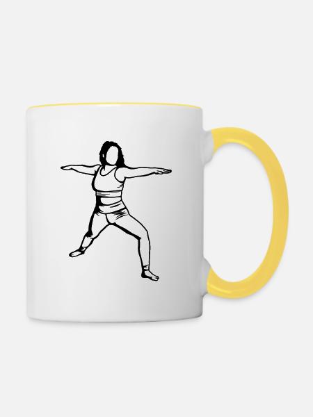 Yogini - Tasse zweifarbig - Weiß/Gelb