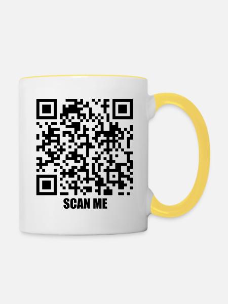 Quote Message – Three Seconds - Tasse zweifarbig - Weiß/Gelb