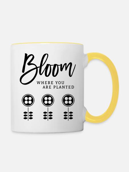 Bloom - Tasse zweifarbig - Weiß/Gelb