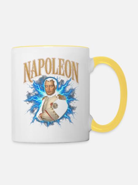 Napoleon Blitzlicht-Aura - Tasse zweifarbig - Weiß/Gelb