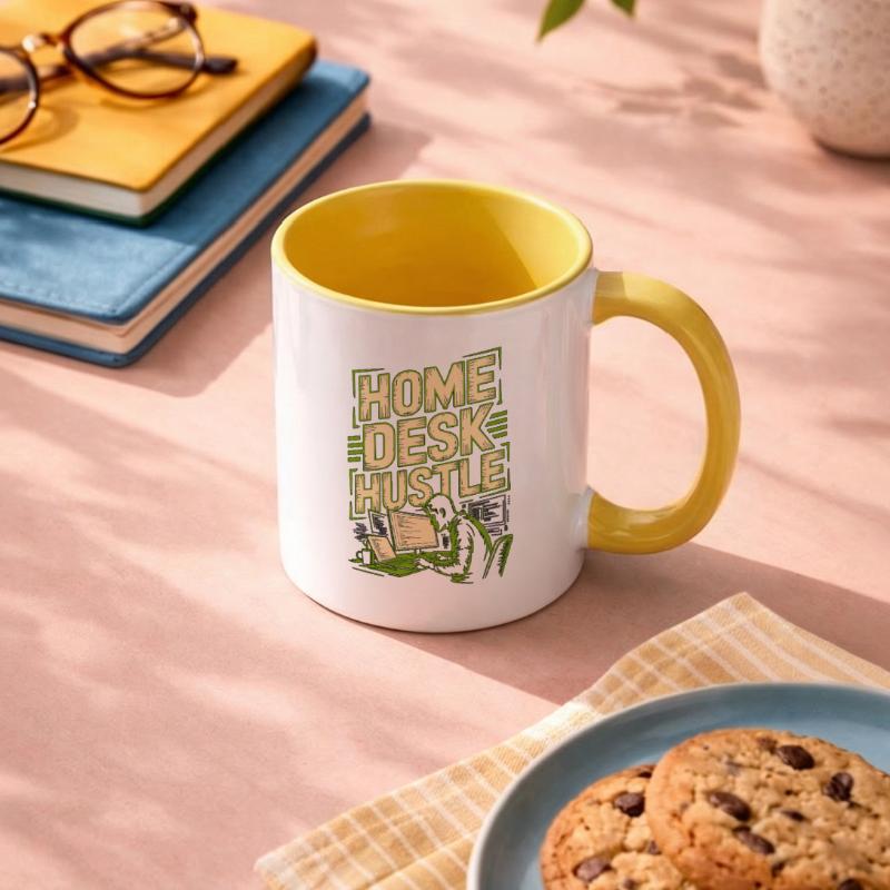 Remote Developer Home Desk Hustle Remote Coder Tasse zweifarbig