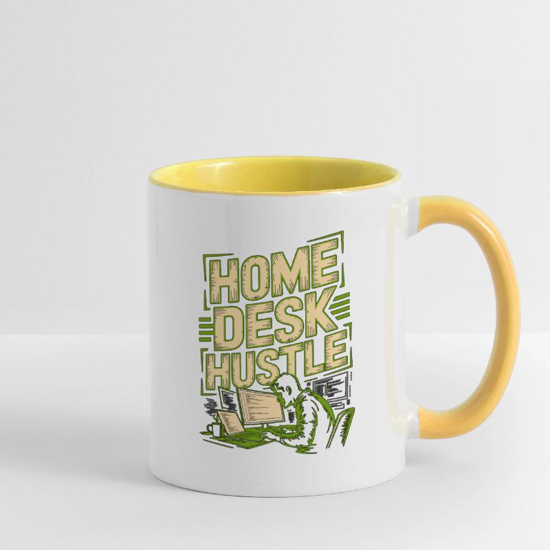 Remote Developer Home Desk Hustle Remote Coder Tasse zweifarbig