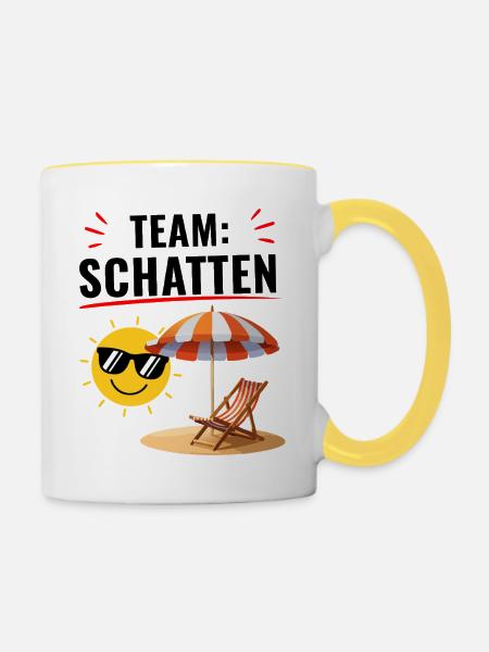 Team Schatten Vibes - Tasse zweifarbig - Weiß/Gelb