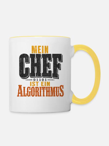 Chaos als Algorithmus - Tasse zweifarbig - Weiß/Gelb