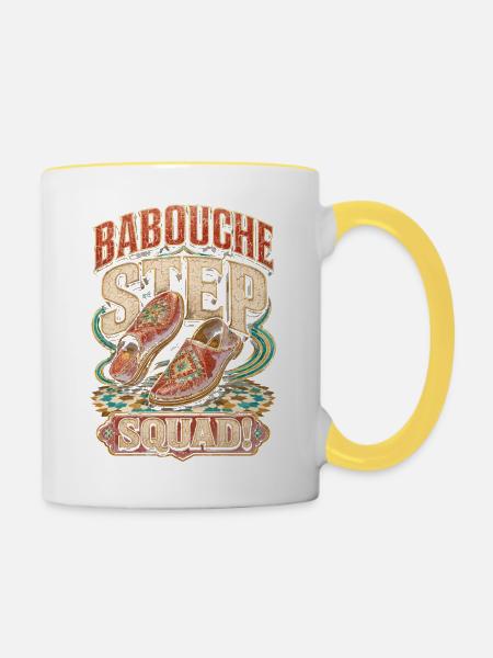 Marokkaner Marokko Babouche Step Squad - Tasse zweifarbig - Weiß/Gelb