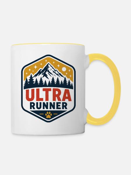 Ultra-Läufer - Tasse zweifarbig - Weiß/Gelb