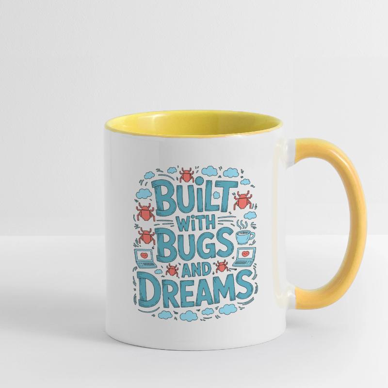 Game Developer Built With Bugs And Indie Developer Tasse zweifarbig