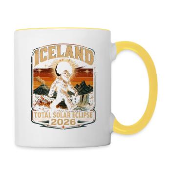 Island Patch Total Solar Eclipse 2026 - Contrasting Mug - white/yellow - Right