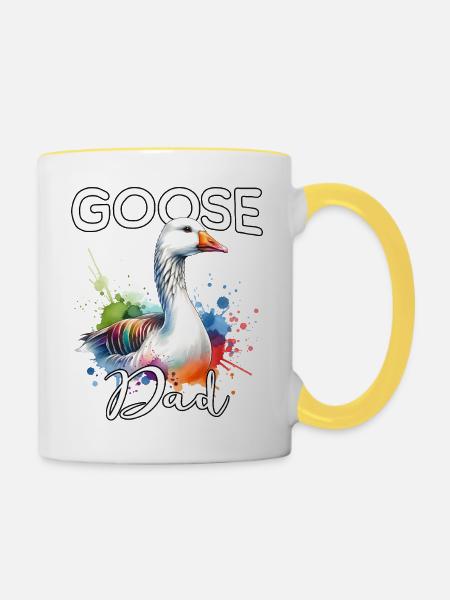 Gans Papa - Tasse zweifarbig - Weiß/Gelb