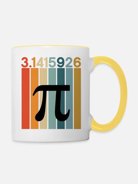 Pi Day Math Numbers - Tasse zweifarbig - Weiß/Gelb