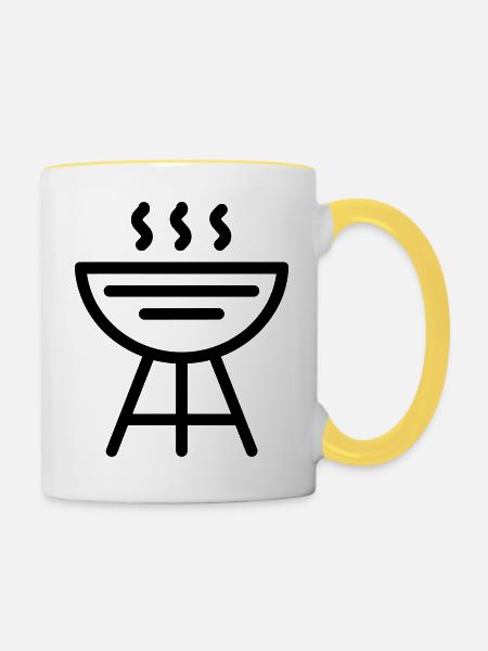 Grillen - Tasse zweifarbig - Weiß/Gelb