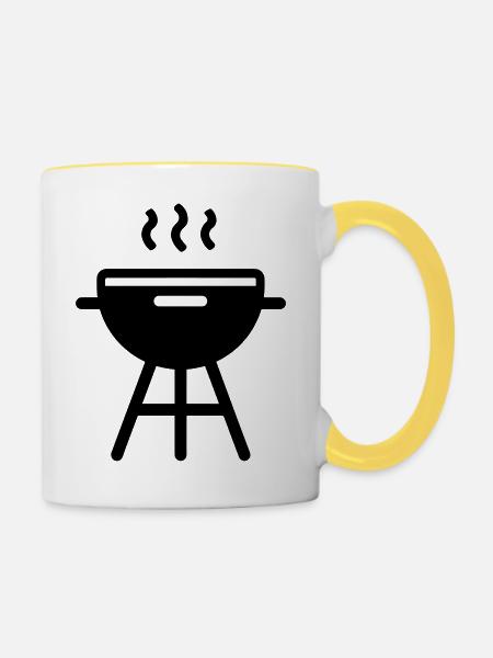 Grillen - Tasse zweifarbig - Weiß/Gelb