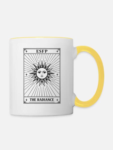 ESFP | Tarotkarte Persönlichkeit - Tasse zweifarbig - Weiß/Gelb