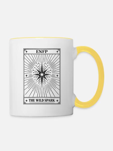 ENFP | Tarotkarte Persönlichkeit - Tasse zweifarbig - Weiß/Gelb