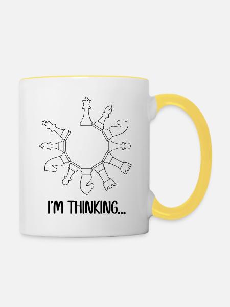 I'm Thinking Game of Chess - Tasse zweifarbig - Weiß/Gelb