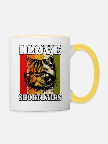 I Love Exotic Shorthair - Tasse zweifarbig - Weiß/Gelb
