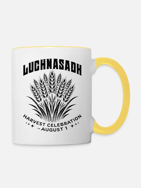 Lughnasadh Lammas Lughnasa Erntefeier - Tasse zweifarbig - Weiß/Gelb