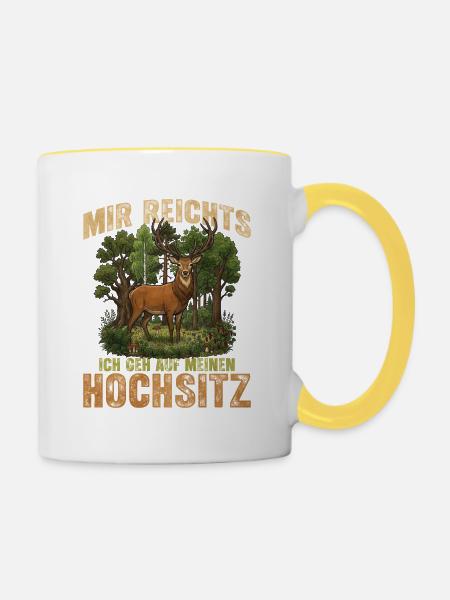 Mir Reichts Hochsitz - Tasse zweifarbig - Weiß/Gelb