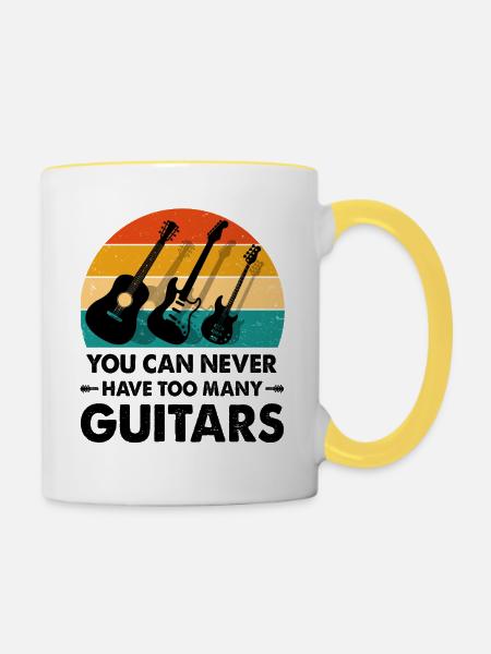 Gitarrist Gitarre - Tasse zweifarbig - Weiß/Gelb