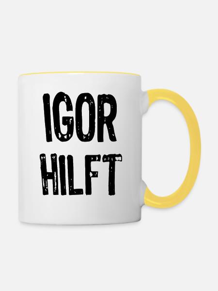 Igor hilft - Tasse zweifarbig - Weiß/Gelb