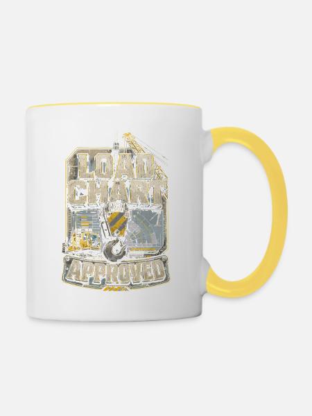 Kranführer Kranfahrer Load Chart Approved - Tasse zweifarbig - Weiß/Gelb