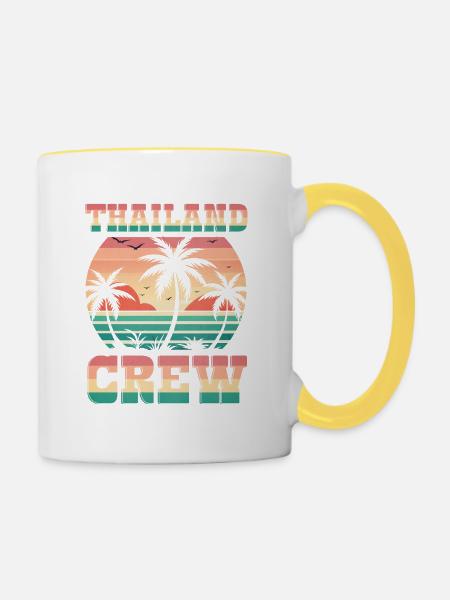 Thailand Crew - Tasse zweifarbig - Weiß/Gelb