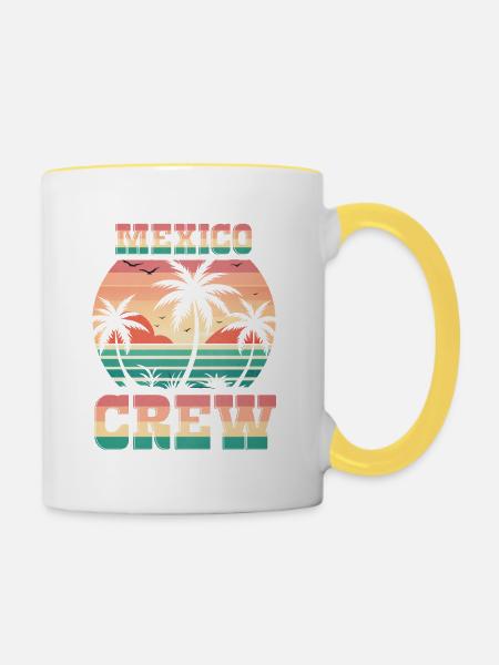 Mexiko Crew - Tasse zweifarbig - Weiß/Gelb