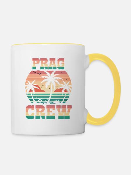 Prag Crew - Tasse zweifarbig - Weiß/Gelb