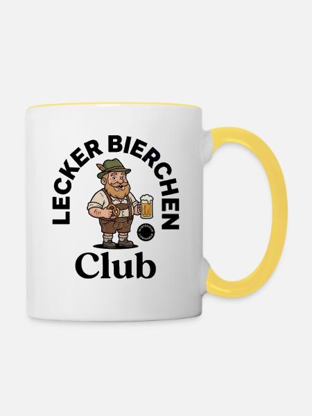 Lecker Bierchen Club - Tasse zweifarbig - Weiß/Gelb
